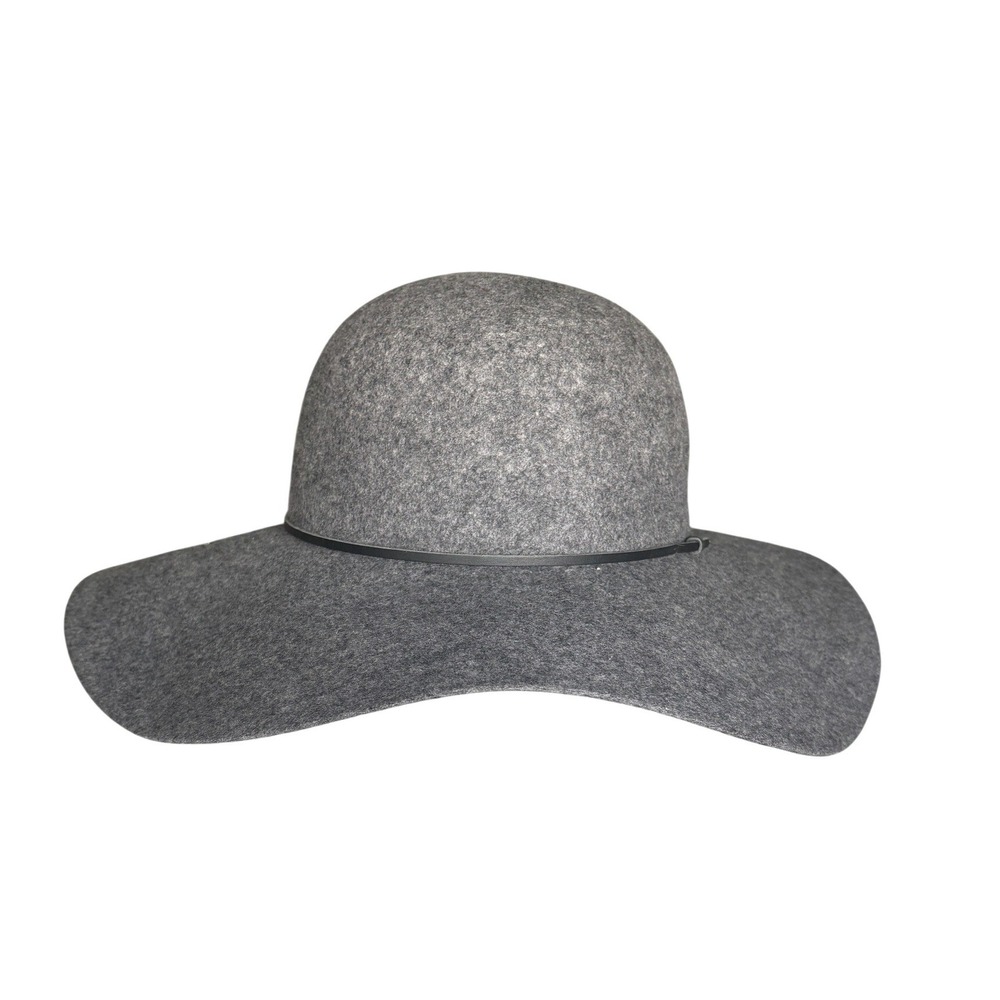 Gigi Pip Floppy Hat Women OS Gray Wool Wide Brim Fedora Felt Fall Boho New $142